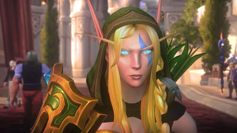 Alleria Windrunner walking in Dalaran during a cutscene in WoW The War Within