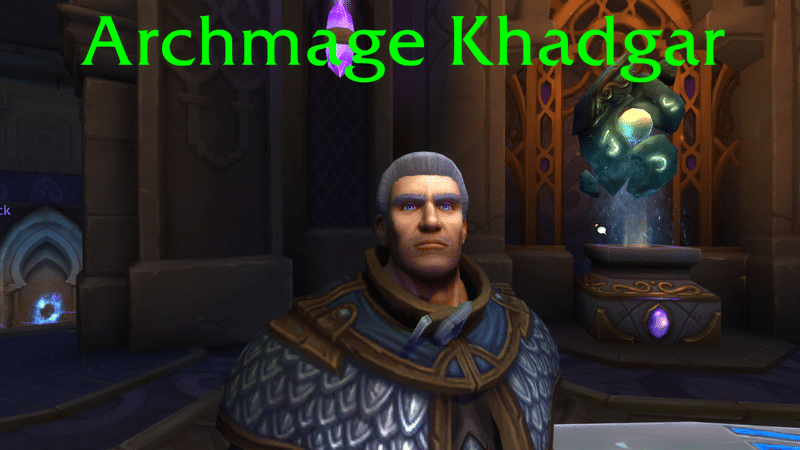 Archmage Khadgar standing in a vault underneath the city of Dalaran.