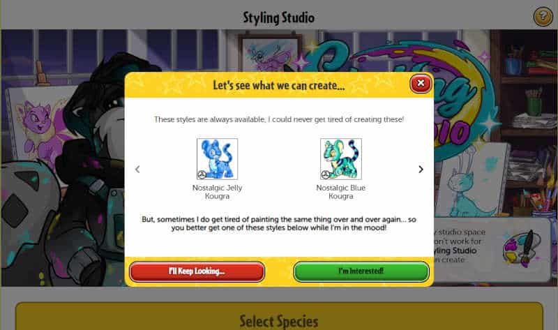 A sample of what the new Styling Studio can do for your Neopets