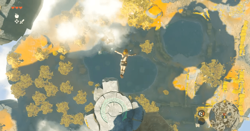 Link diving into a sky island lake in The Legend of Zelda: Tears of the Kingdom