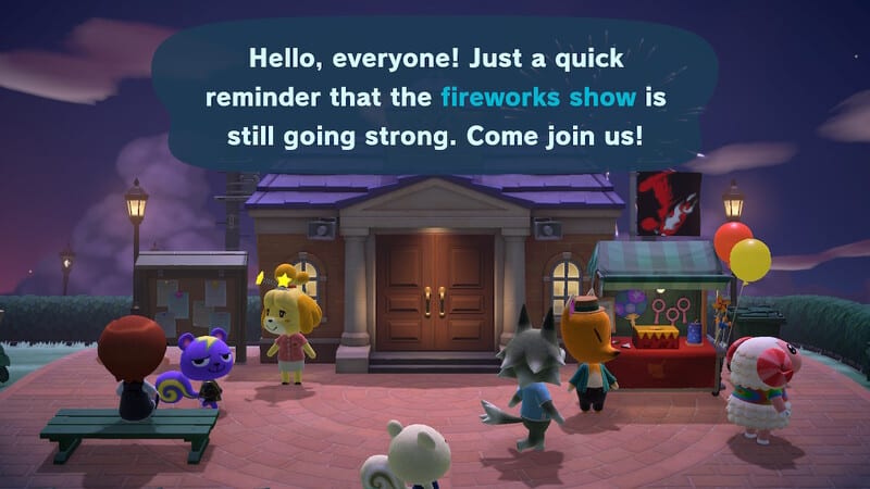 Animal Crossing New Horizons Fireworks Show