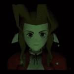 Aerith Gainsborough in the opening shot of Final Fantasy VII for the PS1