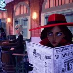 Carmen Sandiego spying on people.