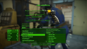 Altering the Laser Pistol in Fallout 4's Crafting System