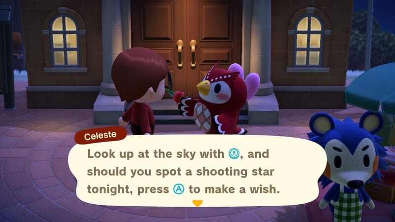 animal crossing new horizons celeste shooting stars