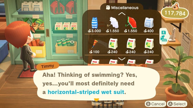 animal crossing new horizons swimming diving wet suit