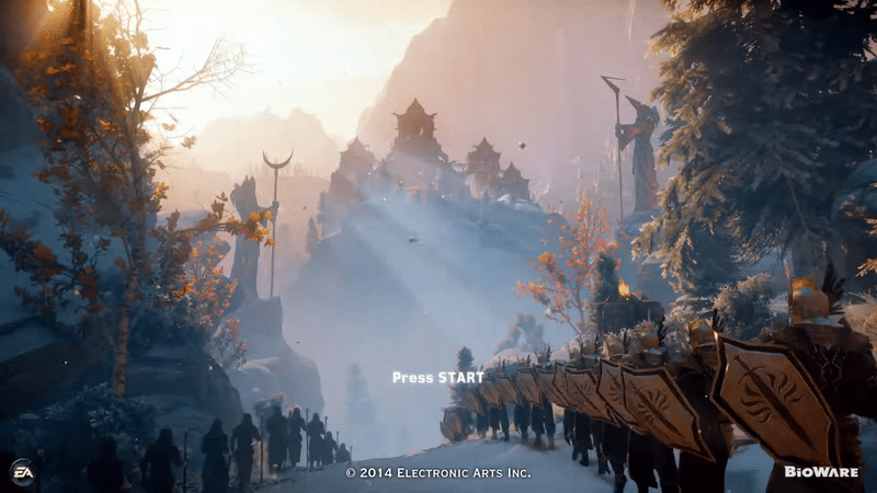 The title screen of Dragon Age Inquisition