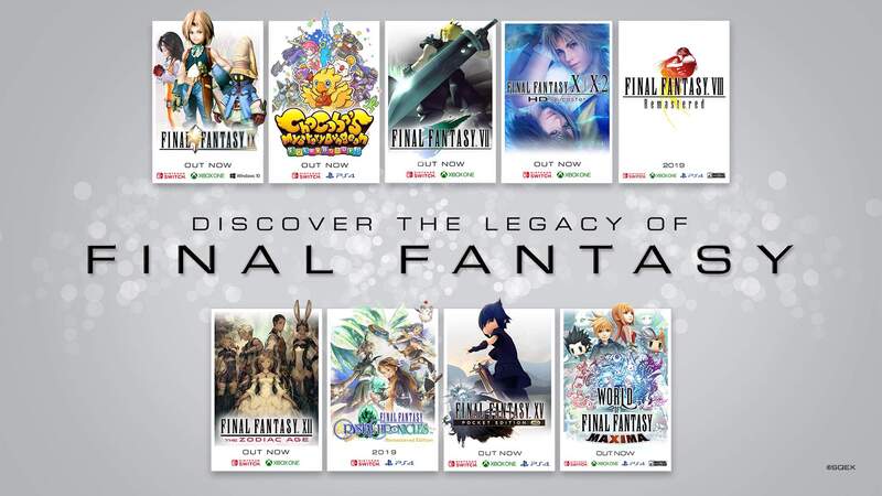 A collection of Final Fantasy games currently available