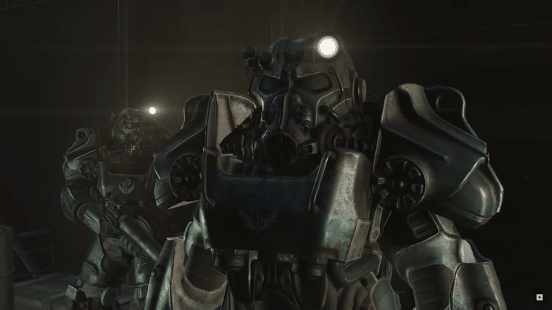 Brotherhood of Steel members in power armor in Fallout 4