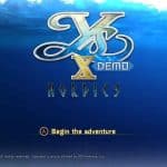 Screenshot of the title screen for Ys 10: Nordics' demo