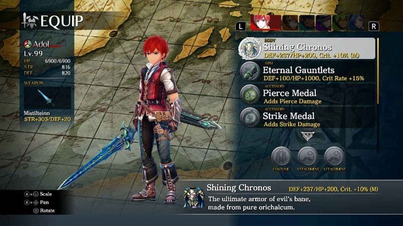 Screenshot of Adol equipped with Mistilteinn in Ys 8: Lacrimosa of Dana