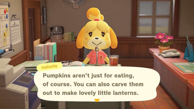 animal crossing new horizons pumpkins isabelle