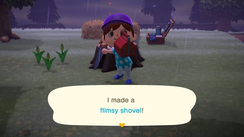 flimsy shovel animal crossing new horizons diy