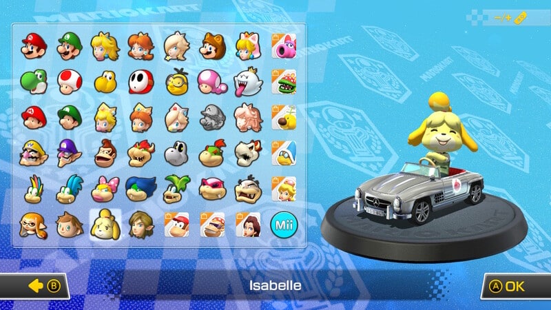 mario kart animal crossing isabelle select