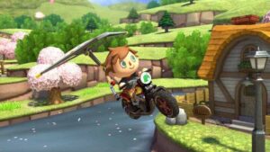 mario kart animal crossing male villager bike