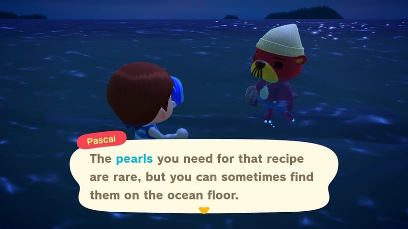 pascal animal crossing new horizons dive swim