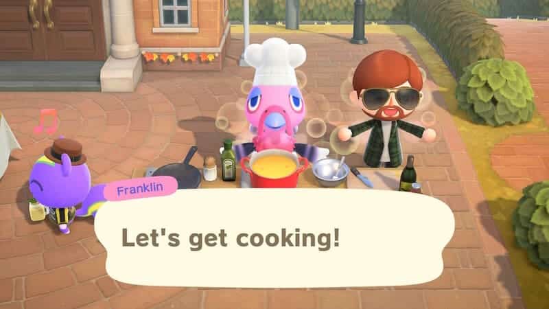 franklin cooking turkey day animal crossing new horizons