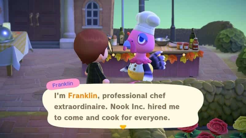 franklin turkey day animal crossing new horizons