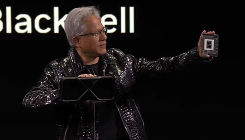 Jensen Huang introducing the NVIDIA GeForce RTX 50