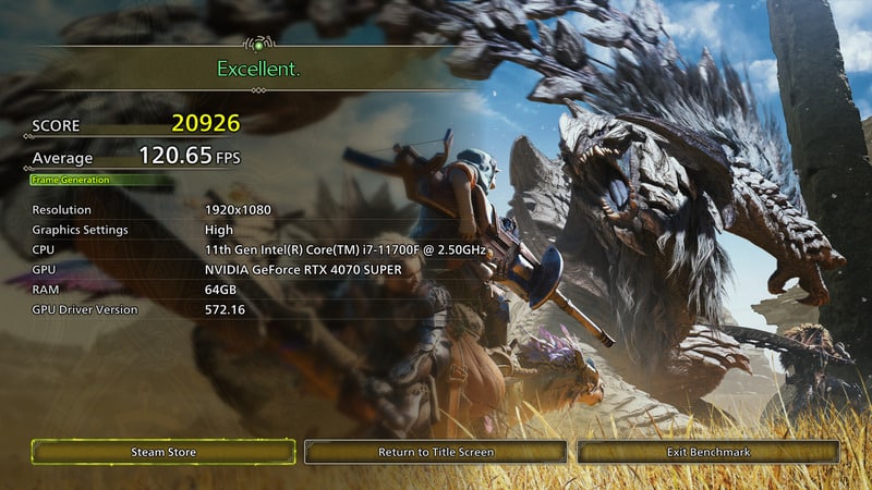 Monster Hunter Wilds' Benchmark