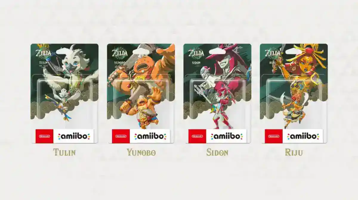 Image of the four new Legend of Zelda TotK Amiibos courtesy of Nintendo