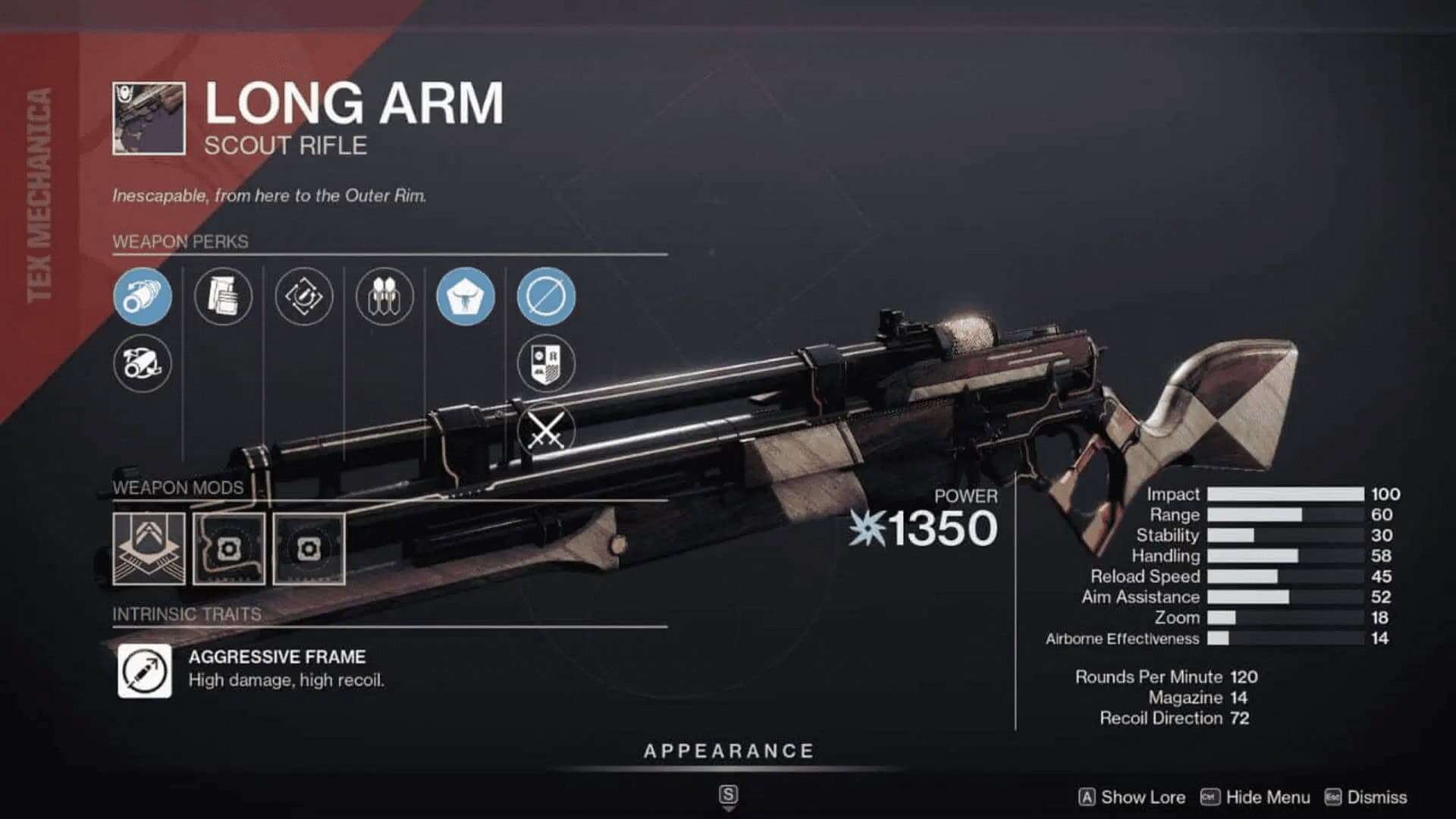 Long Arm God Roll, Destiny 2