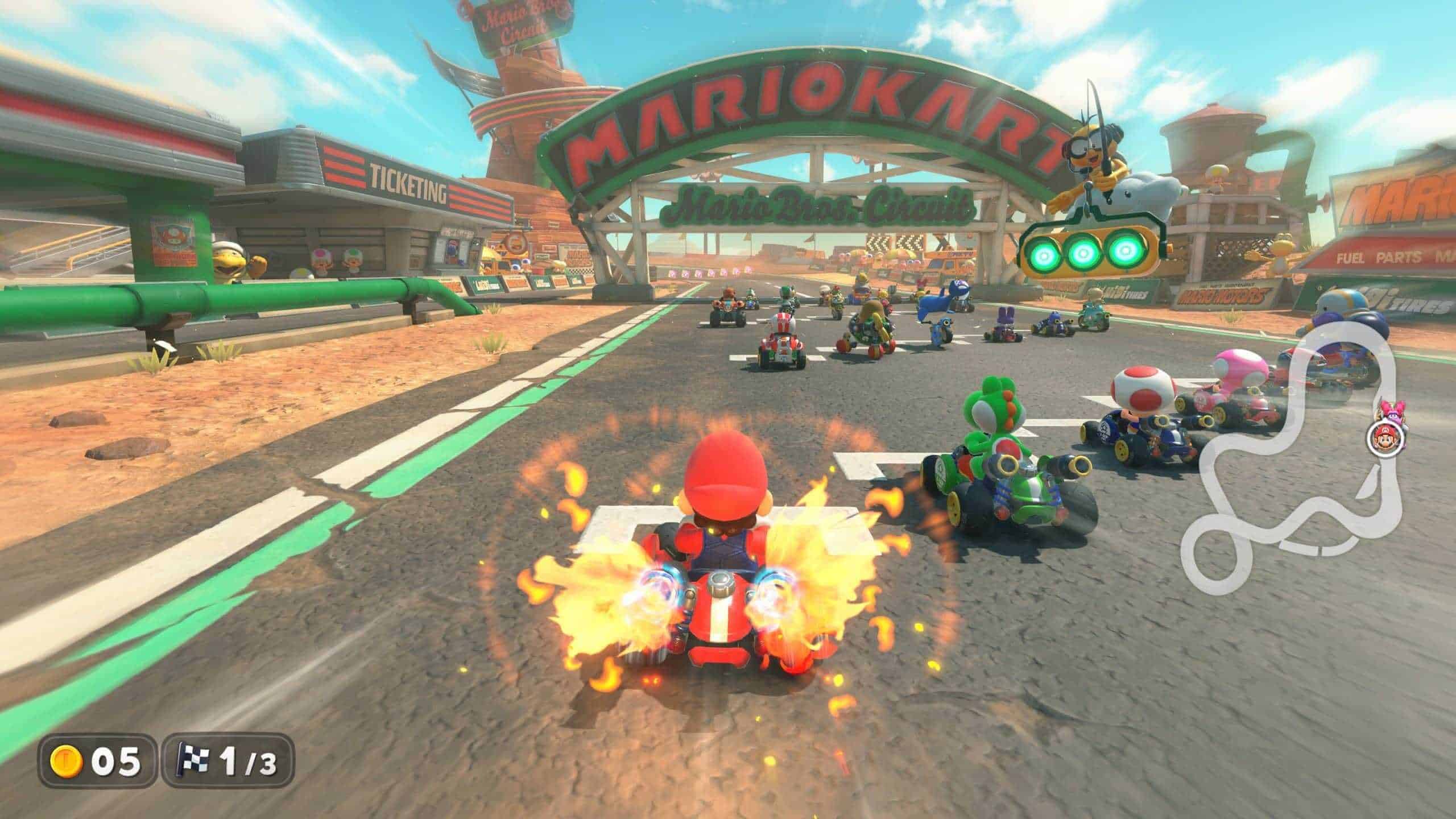Mario Kart World starting line