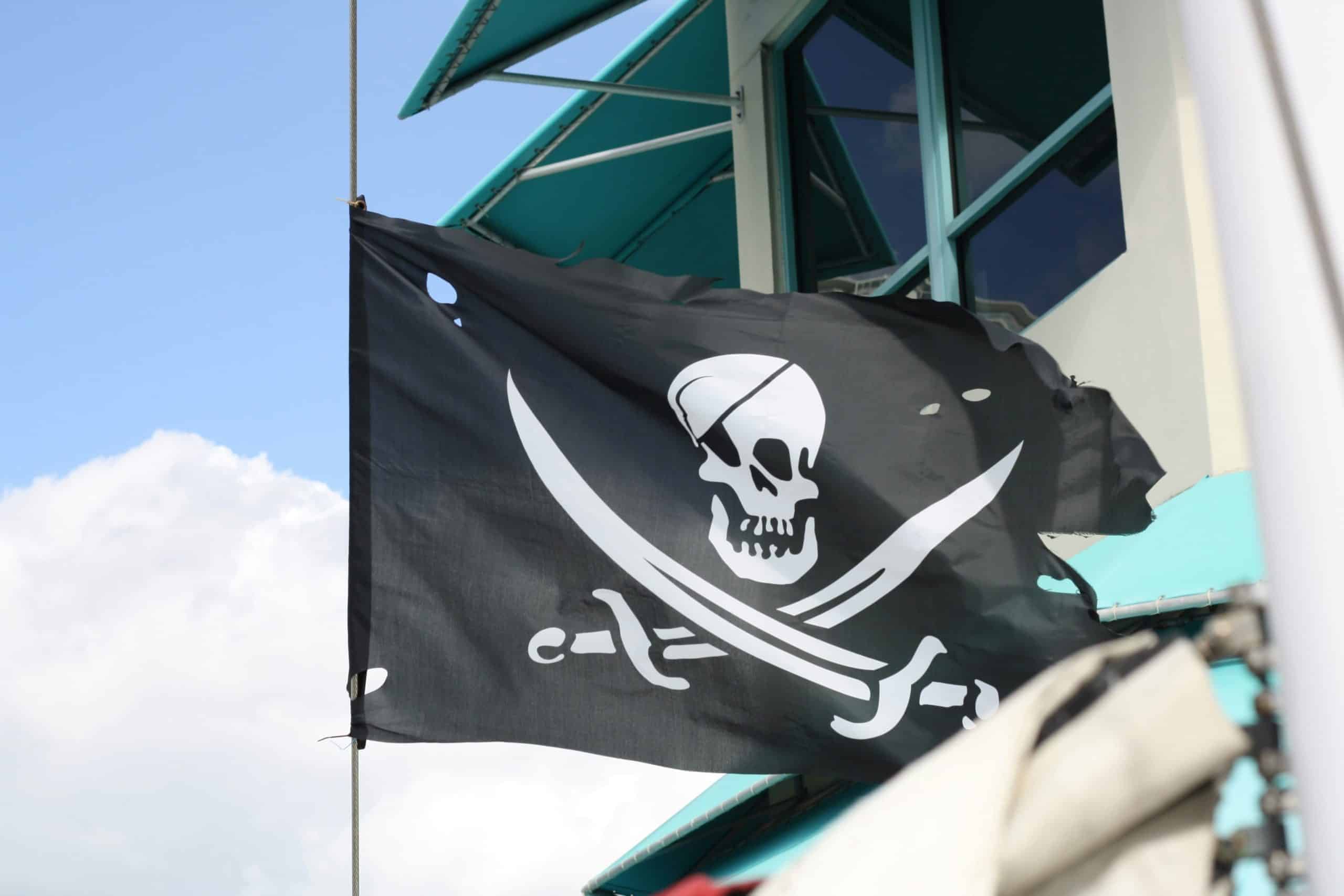 Piracy flag, skull and crossbones