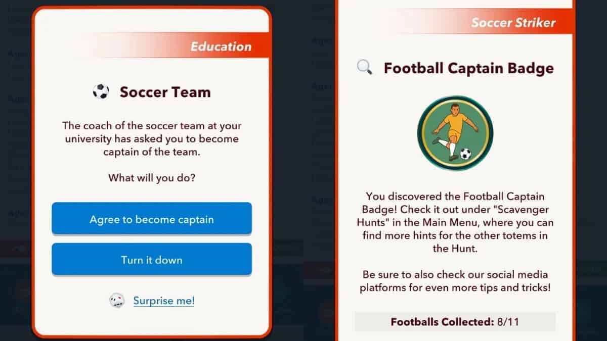 BitLife Soccer scavenger hunt