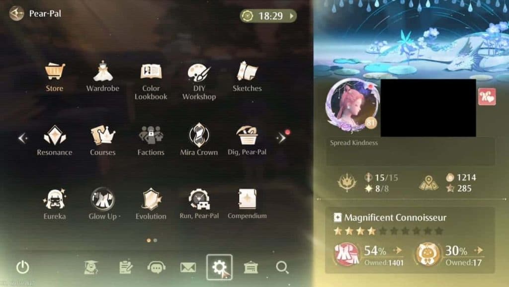 Infinity Nikki Pearpal screen