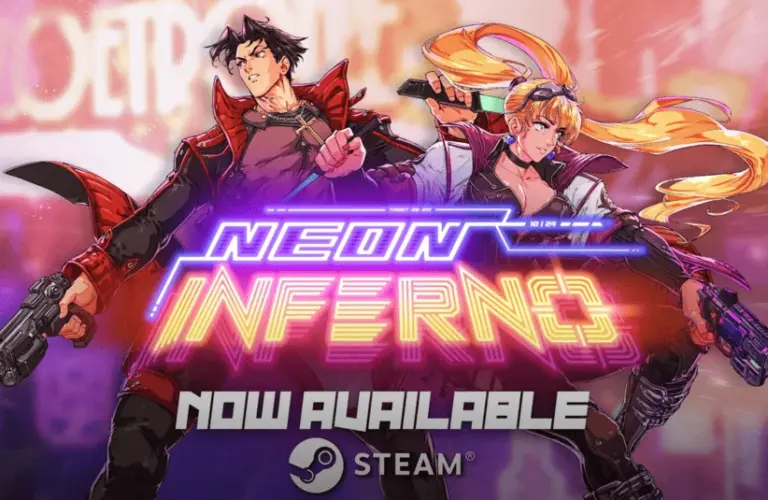 Neon Inferno, Arcade style, retro game, fast pace shooter, co-op, Steam, indie game