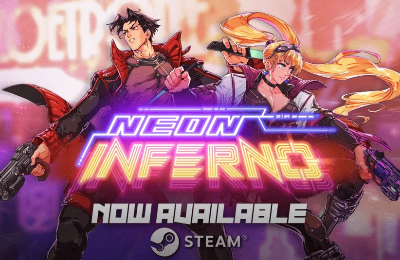 Neon Inferno, Arcade style, retro game, fast pace shooter, co-op, Steam, indie game