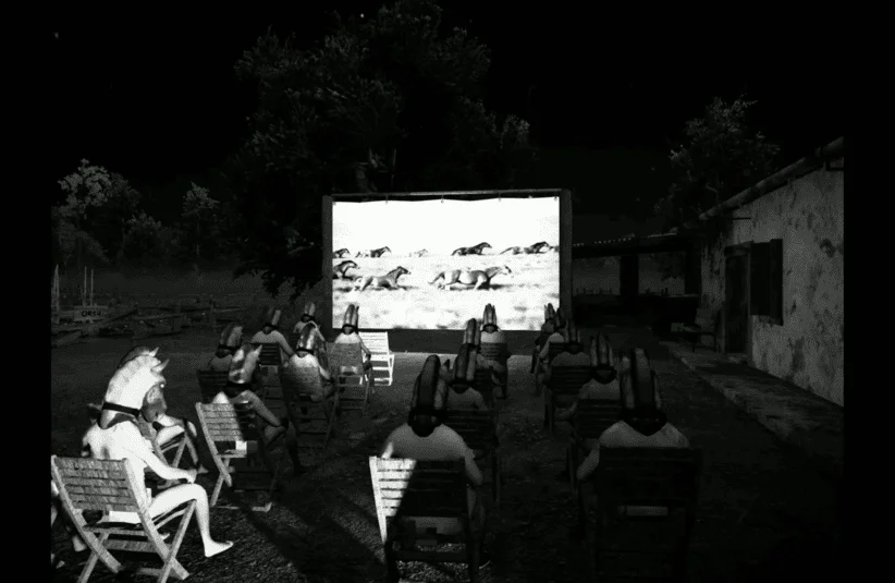 Horses, Santa Ragione, black and white silent film style interactive game, immersive but extremely unsettling imagery, gore, violence, trauma, suicide, content warning from developer, banned game, nigthmare, horses watching horses