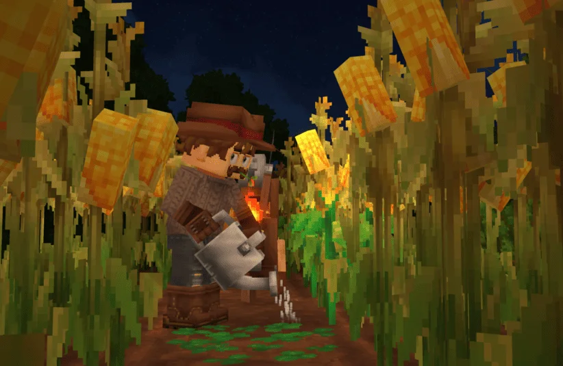 Hytale, early access, pre-purchase, Jan. 2026 indie fantasy RPG, website platform, Hypixel Studios, farmer in corn field