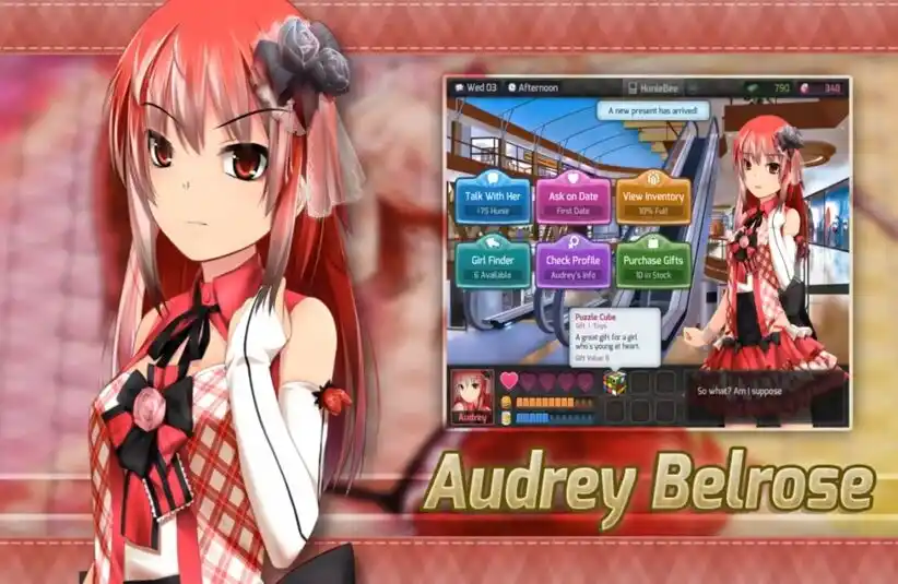 Hunie Pop character relationship chart of Audrey Belrose