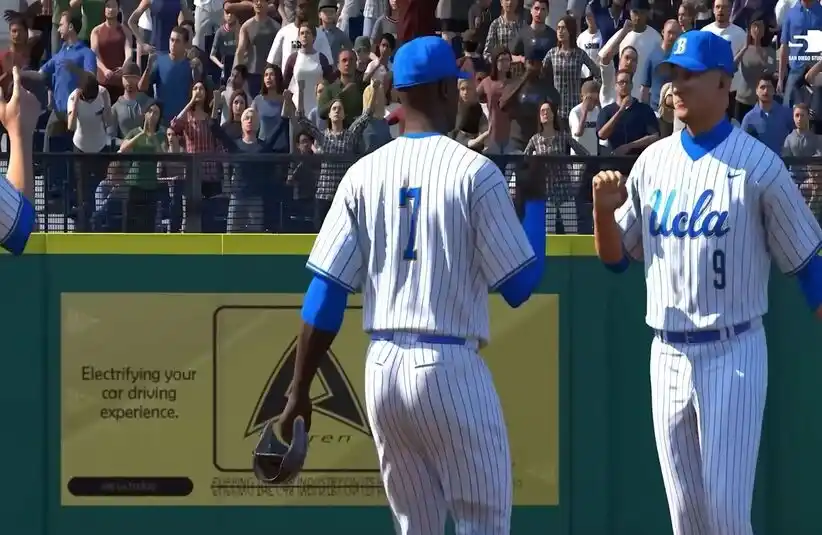 MLB The Show 25 Players celebrate during game