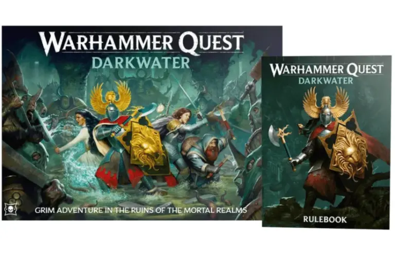 Warhammer Quest Darkwater, board game, new dungeon crawler, Games Workshop, dark fantasy, push-fit miniatures, small session, adventure solo or with friends, box set, rulebook