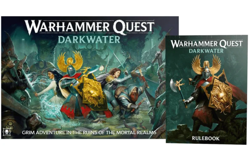 Warhammer Quest Darkwater, board game, new dungeon crawler, Games Workshop, dark fantasy, push-fit miniatures, small session, adventure solo or with friends, box set, rulebook