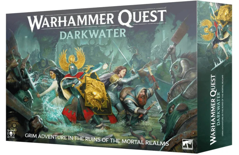 Warhammer Quest Darkwater, board game, new dungeon crawler, Games Workshop, dark fantasy, push-fit miniatures, small session, adventure solo or with friends, box set