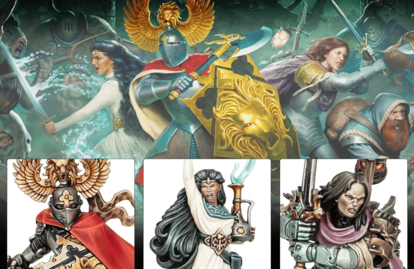 Warhammer Quest Darkwater, board game, new dungeon crawler, Games Workshop, dark fantasy, push-fit miniatures, small session, adventure solo or with friends, character illustrations