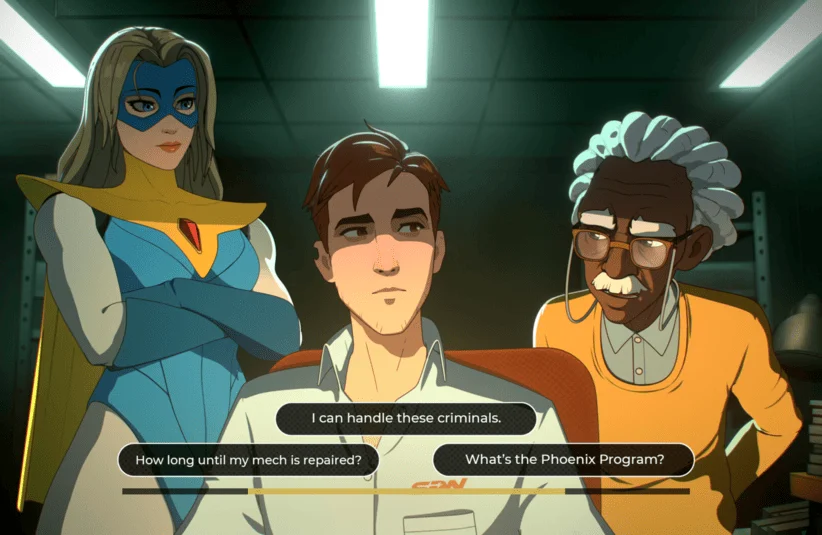 Dispatch, first draft secrets of season 1, Chase, TrackStar, couldn't keep up, superhero game, AdHoc Studio, theatrical, multiple choose, butterfly effect outcomes, instructing Robert on new job