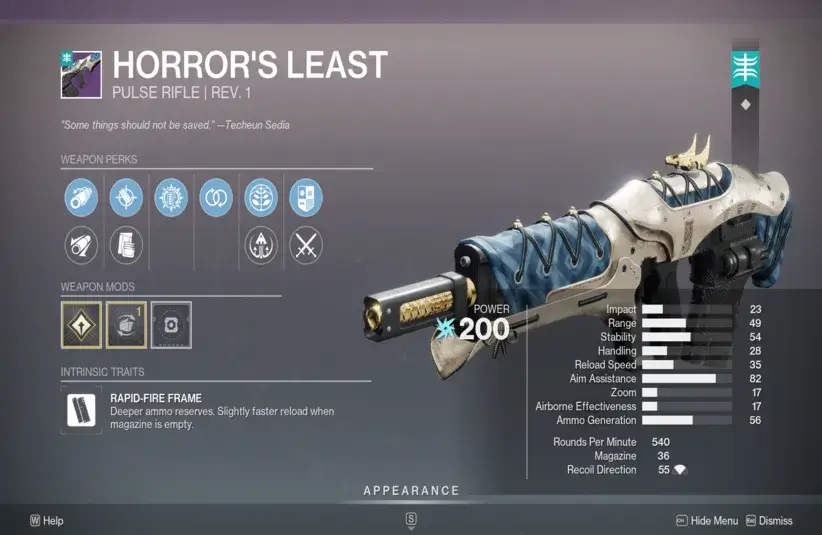 Image of Season of Lawless Horror's Least in Destiny 2