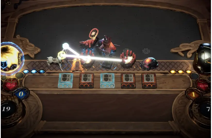 The Killing Stone uses cards to play against corrupt family members, using miniatures to enact battles on the Fanghella