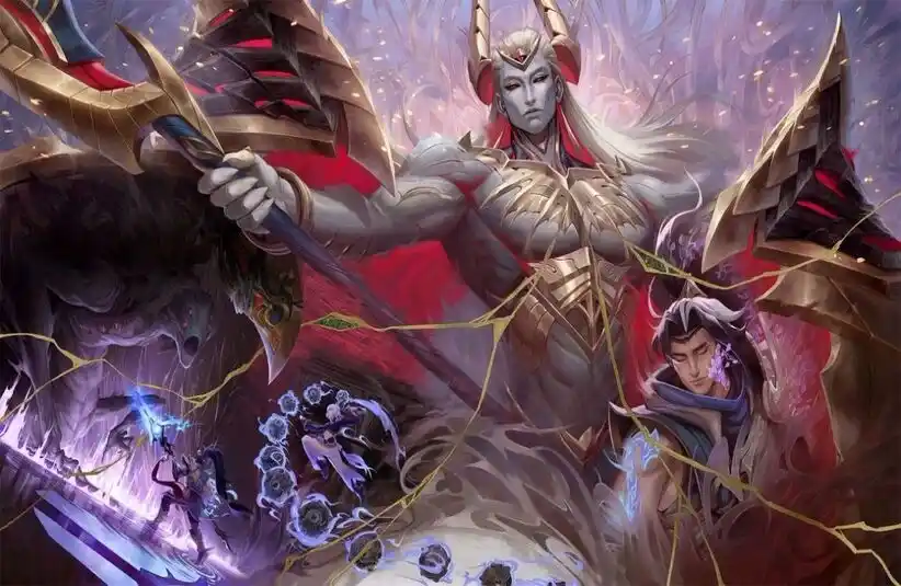 League Client was down. Several League of Legend champions in a group image showing off their individual fighting styles for seaon 16