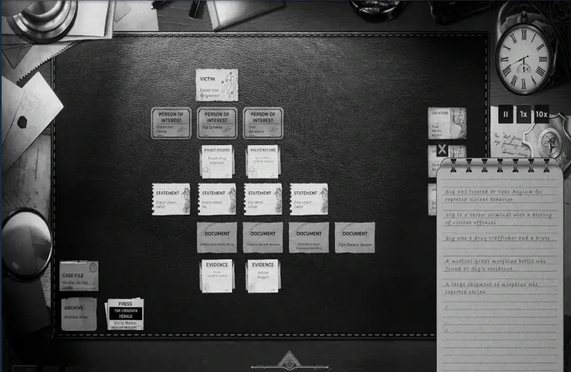 An image of Sam's desk in Obsidian Moon.